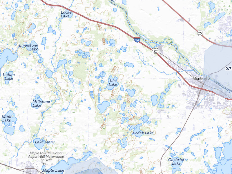 NEXRAD radar-signature map of the hail over Monticello, MN