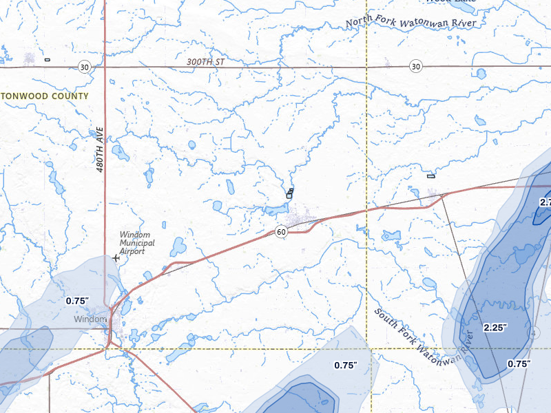 NEXRAD radar-signature map of the hail storm over Mountain Lake, MN on May 17, 2026