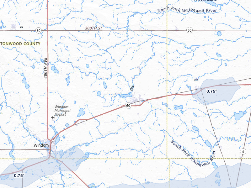 NEXRAD radar-signature map of the hail storm over Mountain Lake, MN on Jun 27, 2026