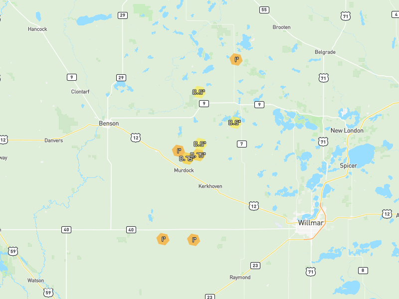 Hail map of Murdock, MN on Jun 4, 2026, hail up to 1"