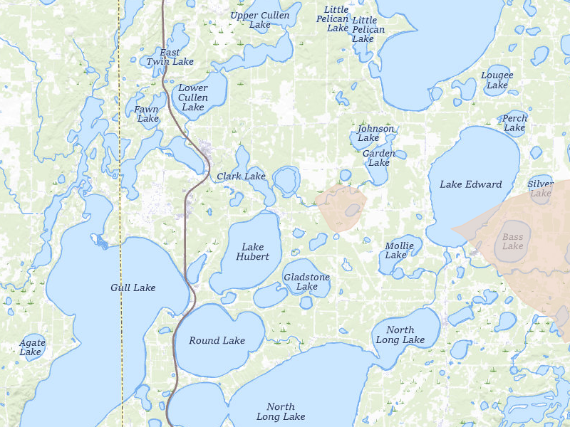 Radar-estimated hail-size map of the storm over Nisswa, MN