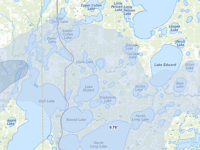 NEXRAD radar-signature map of the hail storm over Nisswa, MN on Jun 29, 2026