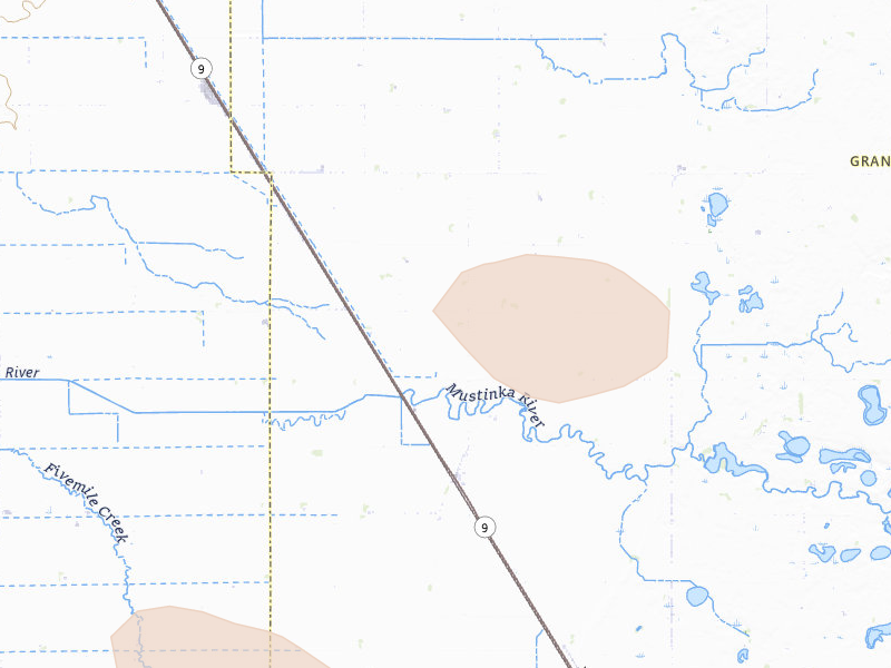 Radar-estimated hail-size map of the storm over Norcross, MN