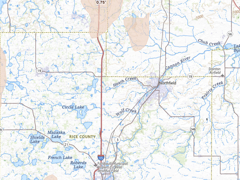 Radar-estimated hail-size map of the storm over Northfield, MN on Jun 9, 2026