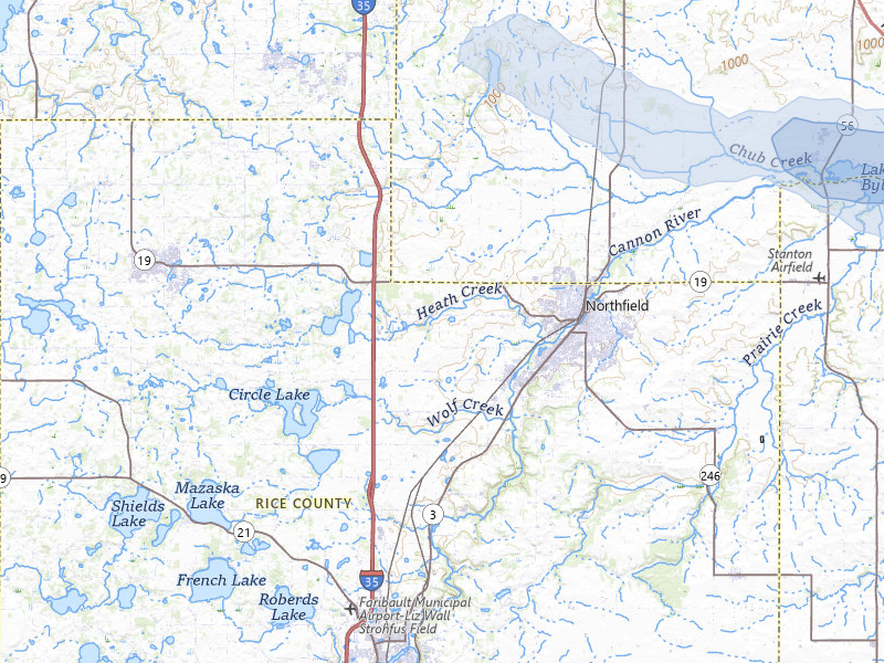 NEXRAD radar-signature map of the hail storm over Northfield, MN on Jul 25, 2026