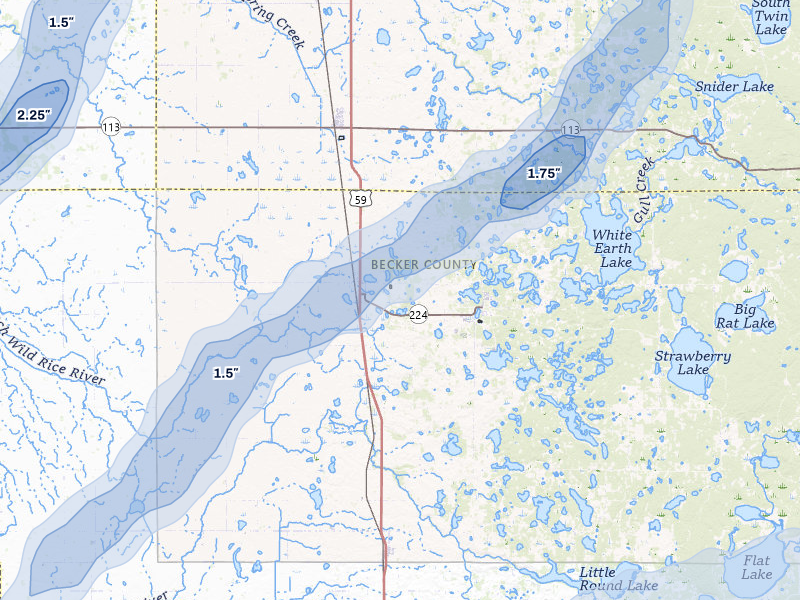 NEXRAD radar-signature map of the hail storm over Ogema, MN on Jun 29, 2026