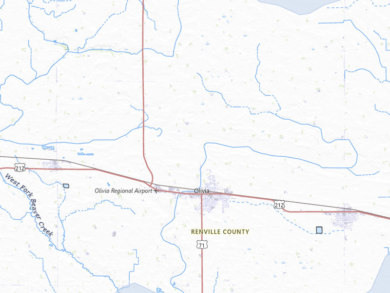 NEXRAD radar-signature map of the hail over Olivia, MN