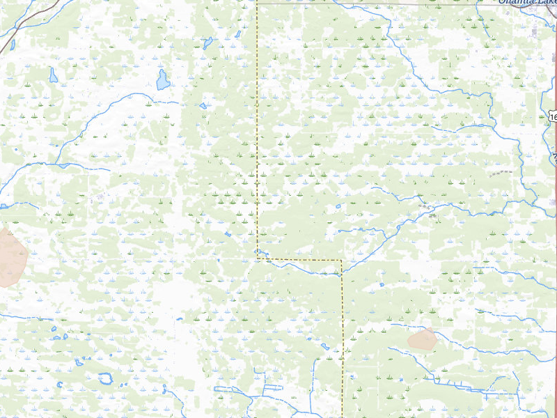 Radar-estimated hail-size map of the storm over Onamia, MN on Jul 7, 2026