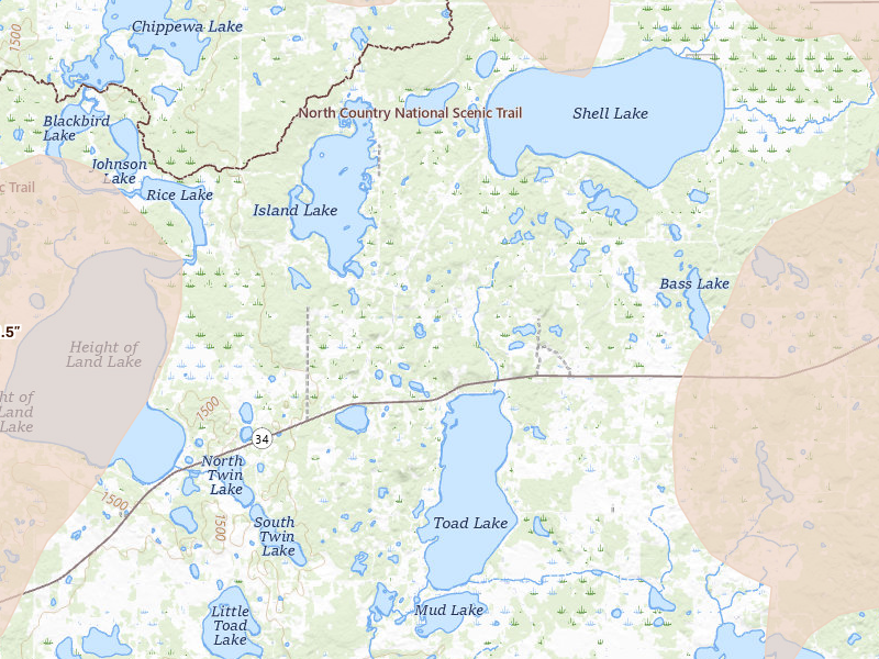Radar-estimated hail-size map of the storm over Osage, MN on Jul 6, 2026