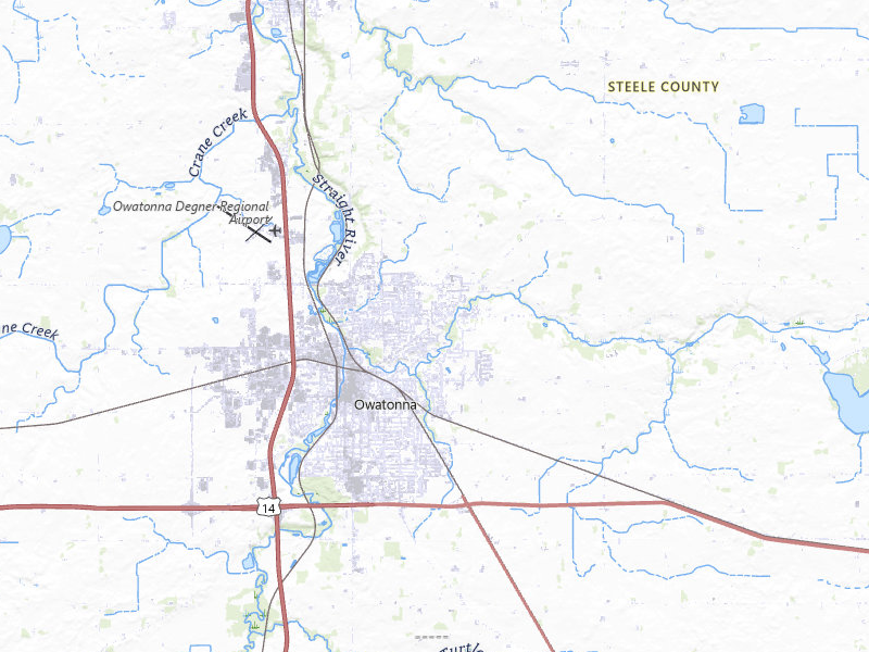 NEXRAD radar-signature map of the hail over Owatonna, MN