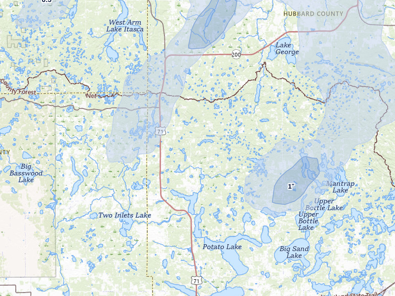 NEXRAD radar-signature map of the hail storm over Park Rapids, MN on Jun 29, 2026