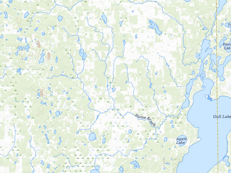 Radar-estimated hail-size map of the storm over Pequot Lakes, MN on Jul 6, 2026