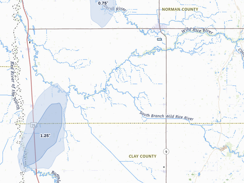 NEXRAD radar-signature map of the hail storm over Perley, MN on Jul 30, 2026