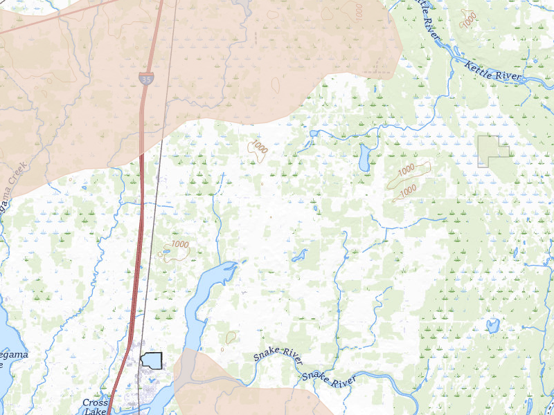 Radar-estimated hail-size map of the storm over Pine City, MN on Jun 5, 2026