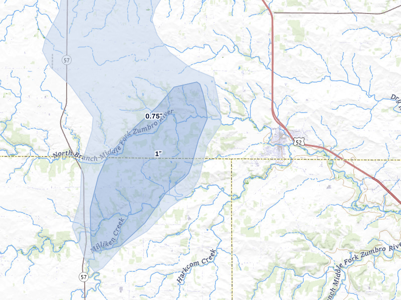 NEXRAD radar-signature map of the hail storm over Pine Island, MN on May 17, 2026