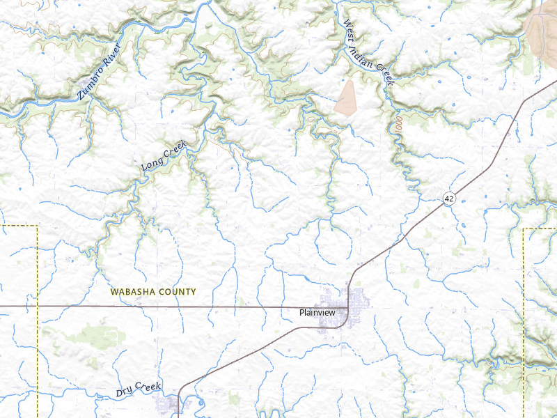 Radar-estimated hail-size map of the storm over Plainview, MN on Jun 9, 2026