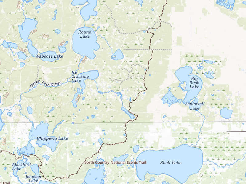 Radar-estimated hail-size map of the storm over Ponsford, MN on Jun 9, 2026