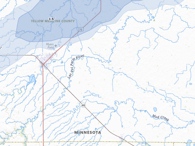 NEXRAD radar-signature map of the hail over Porter, MN
