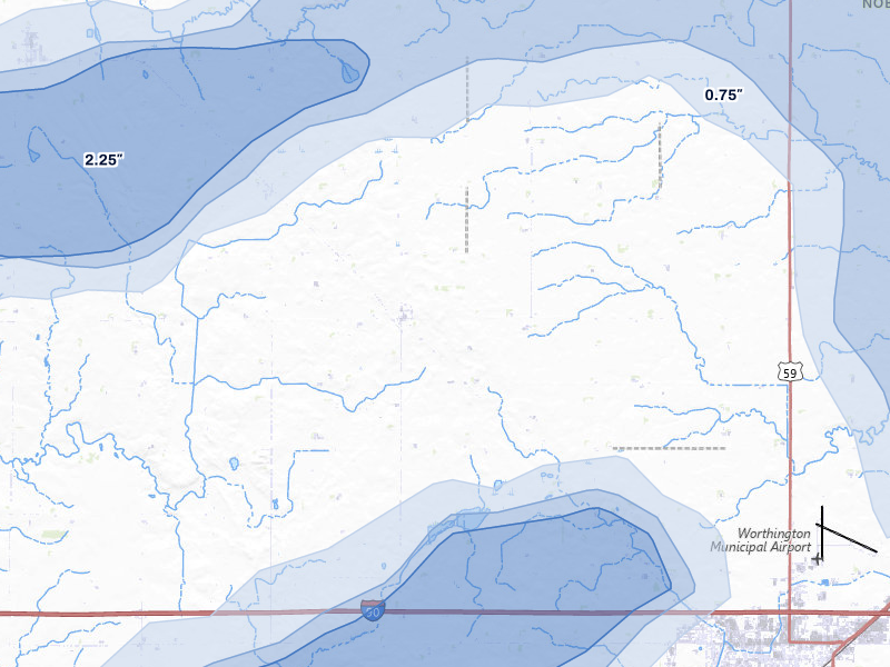 NEXRAD radar-signature map of the hail storm over Reading, MN on May 17, 2026