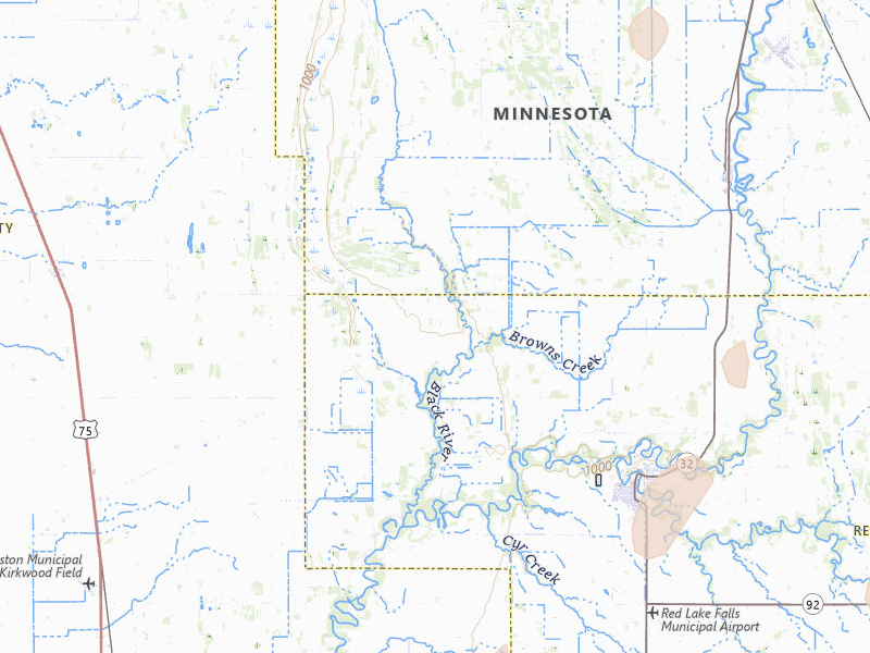 Radar-estimated hail-size map of the storm over Red Lake Falls, MN
