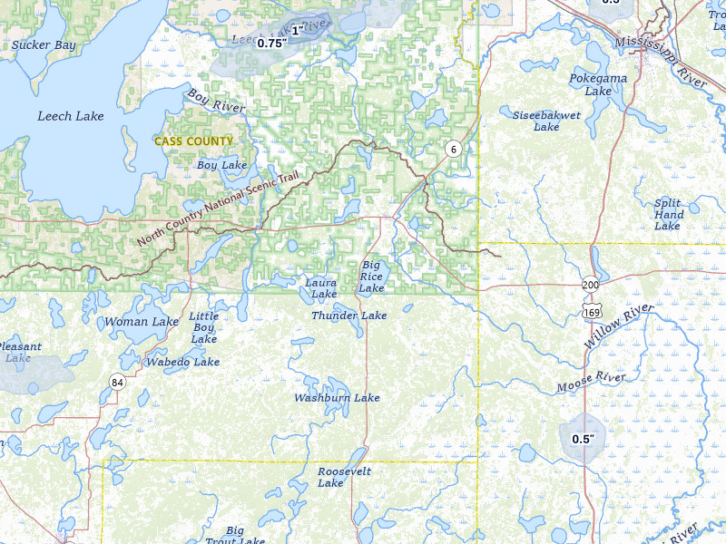 NEXRAD radar-signature map of the hail storm over Remer, MN on May 11, 2026