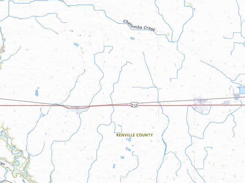 Radar-estimated hail-size map of the storm over Renville, MN on May 24, 2026