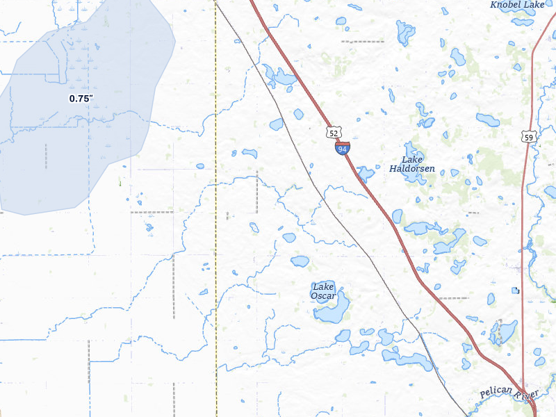 NEXRAD radar-signature map of the hail storm over Rothsay, MN on Jun 8, 2026