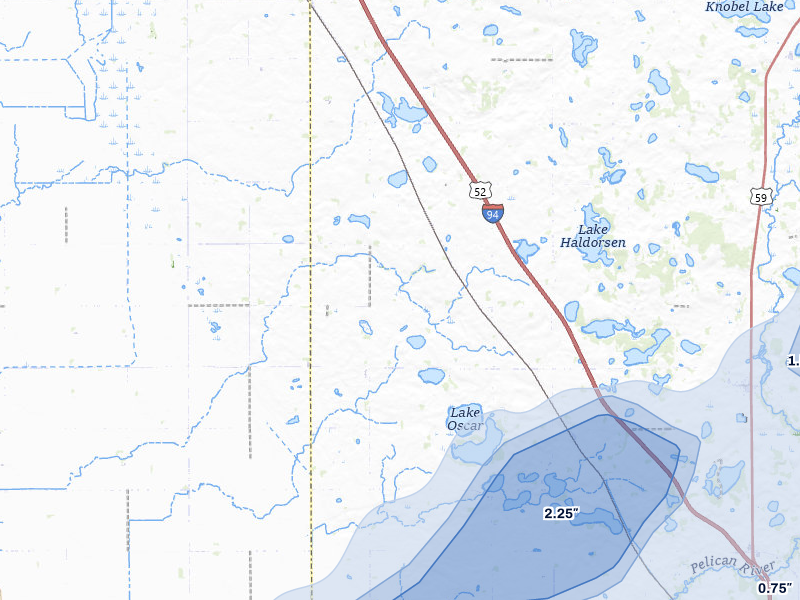 NEXRAD radar-signature map of the hail storm over Rothsay, MN on Jun 29, 2026