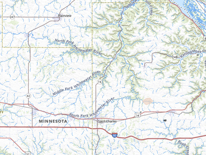 Radar-estimated hail-size map of the storm over Saint Charles, MN on Mar 30, 2026