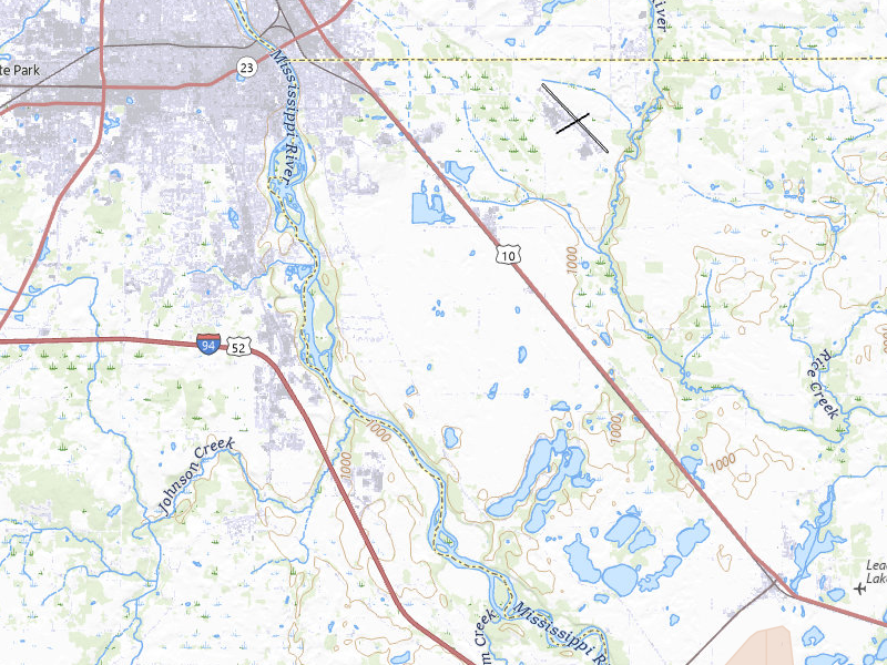 Radar-estimated hail-size map of the storm over Saint Cloud, MN on Apr 23, 2026