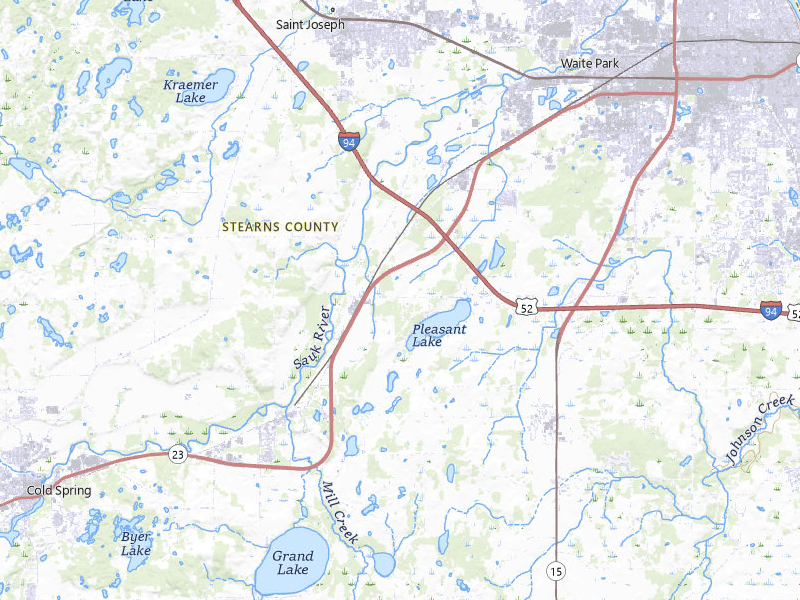 Radar-estimated hail-size map of the storm over Saint Cloud, MN on Jul 19, 2026