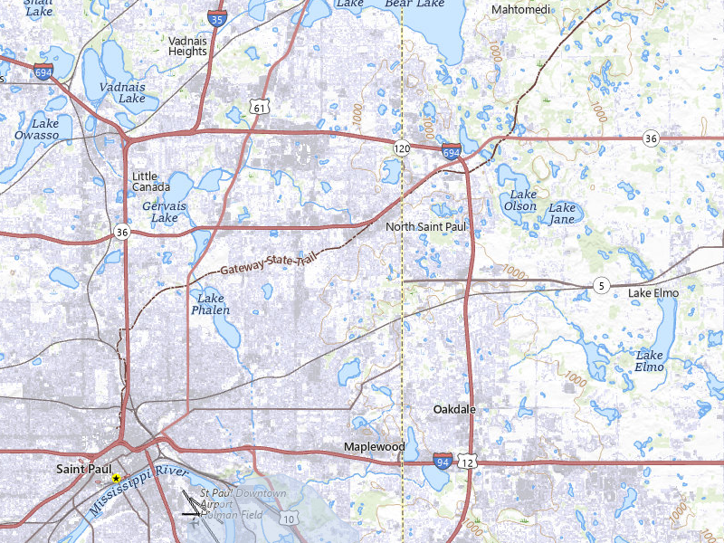 NEXRAD radar-signature map of the hail over Saint Paul, MN