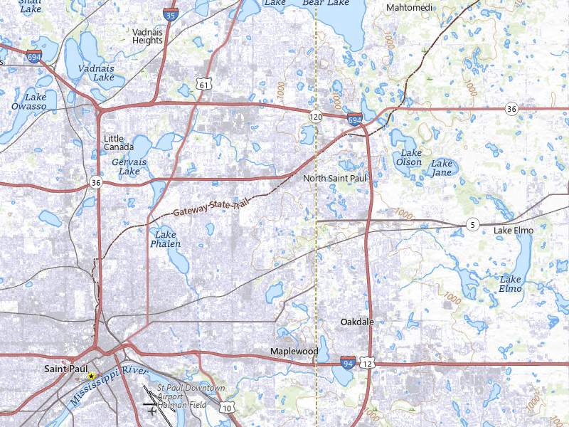 Radar-estimated hail-size map of the storm over Saint Paul, MN on Jun 9, 2026