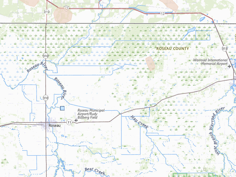 Radar-estimated hail-size map of the storm over Salol, MN on Jul 26, 2026
