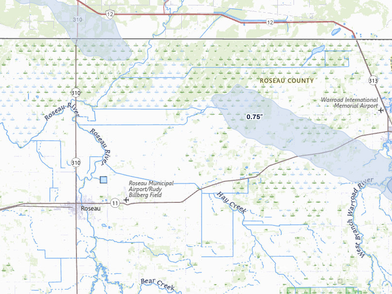 NEXRAD radar-signature map of the hail storm over Salol, MN on Jul 26, 2026