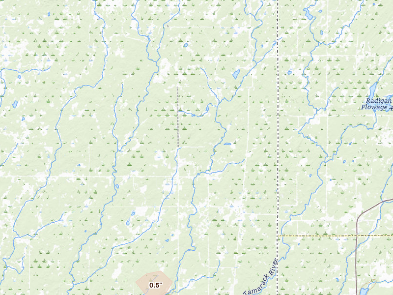 Radar-estimated hail-size map of the storm over Sandstone, MN on Apr 11, 2026