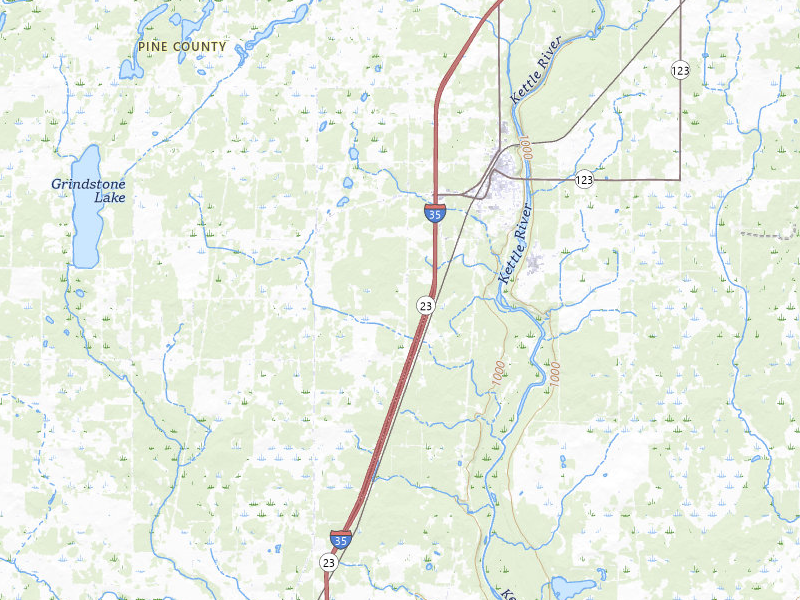Radar-estimated hail-size map of the storm over Sandstone, MN