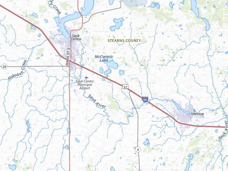 NEXRAD radar-signature map of the hail storm over Sauk Centre, MN on Jul 6, 2026