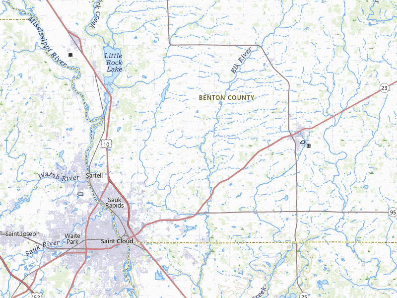 Radar-estimated hail-size map of the storm over Sauk Rapids, MN on Apr 23, 2026