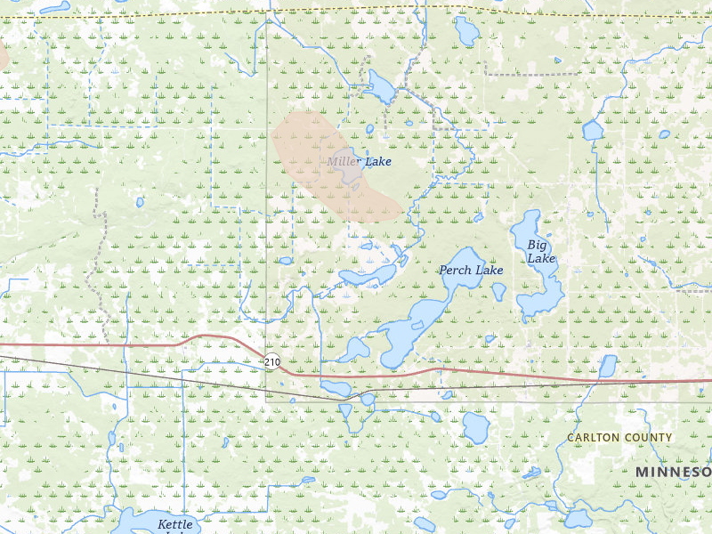 Radar-estimated hail-size map of the storm over Sawyer, MN on Jul 3, 2026
