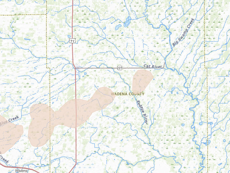 Radar-estimated hail-size map of the storm over Sebeka, MN on Aug 3, 2026