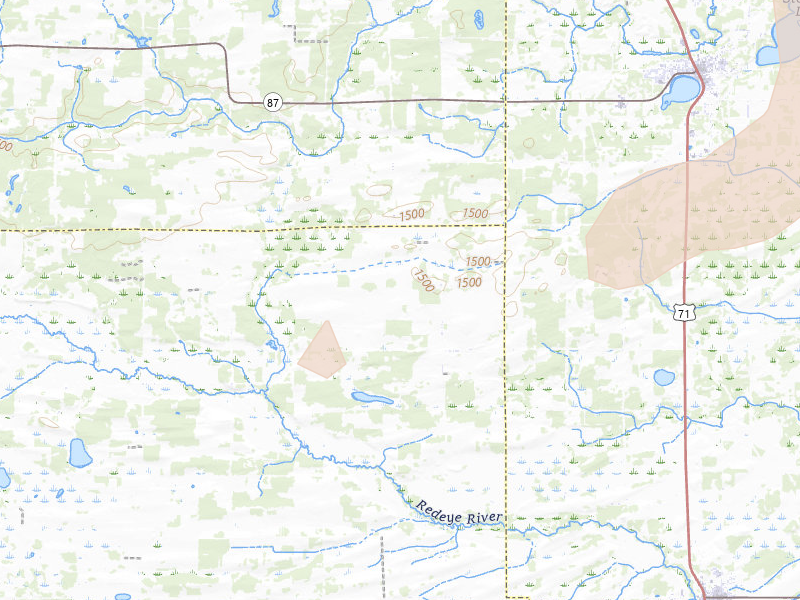 Radar-estimated hail-size map of the storm over Sebeka, MN on Aug 6, 2026
