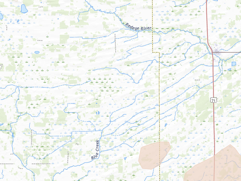 Radar-estimated hail-size map of the storm over Sebeka, MN on Aug 20, 2026