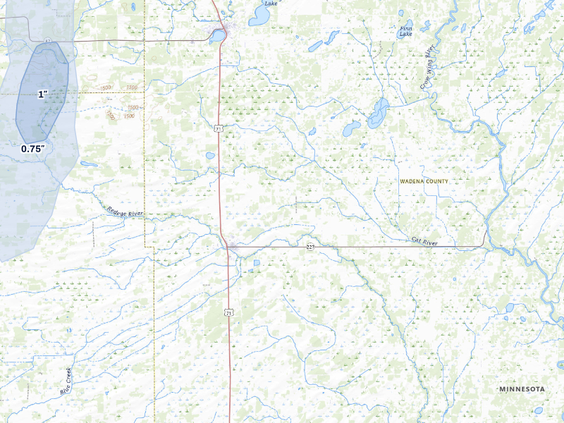 NEXRAD radar-signature map of the hail storm over Sebeka, MN on Sep 6, 2026