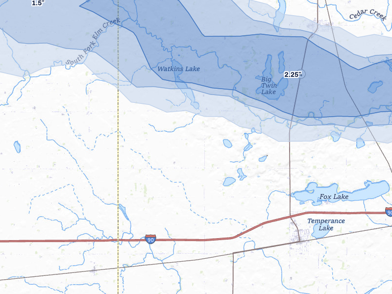 NEXRAD radar-signature map of the hail storm over Sherburn, MN on Aug 7, 2026