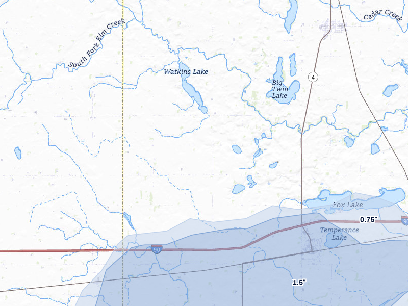 NEXRAD radar-signature map of the hail storm over Sherburn, MN on Aug 8, 2026