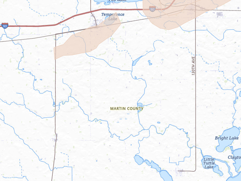 Radar-estimated hail-size map of the storm over Sherburn, MN on Sep 1, 2026