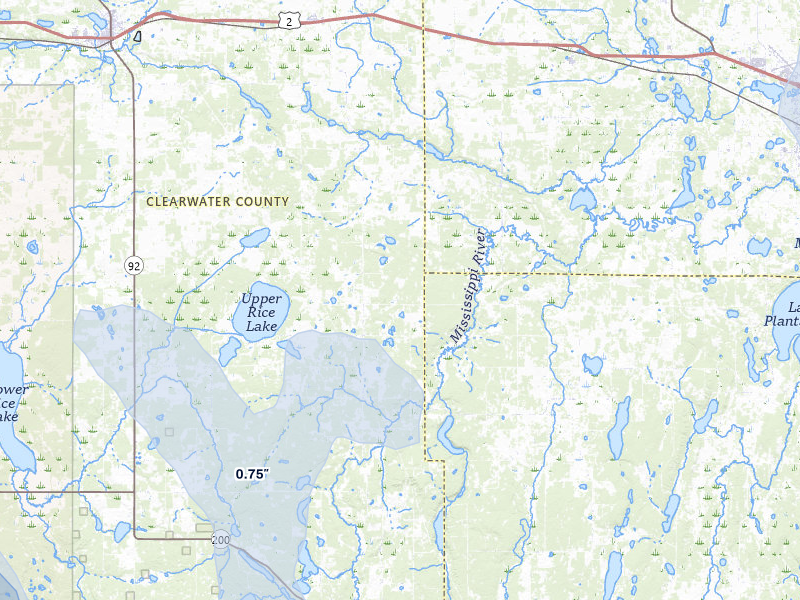 NEXRAD radar-signature map of the hail storm over Shevlin, MN on Jul 6, 2026