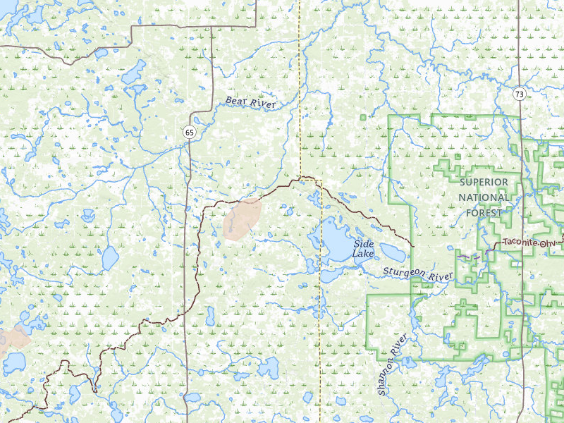 Radar-estimated hail-size map of the storm over Side Lake, MN on Aug 24, 2026