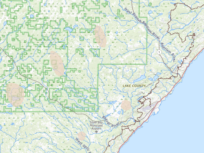 Radar-estimated hail-size map of the storm over Silver Bay, MN on Aug 3, 2026